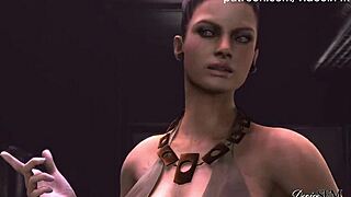 人妖Excella在生化危机中测试力量，对付Jill Valentine