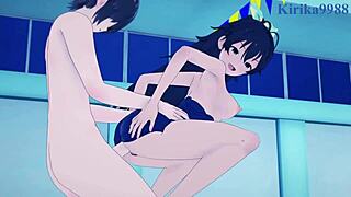 טקאנה שיג'ו והיביקי גנאה מזדיינות בעוצמה בהנטאי איידולמאסטר 😍