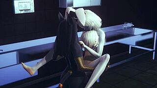 Yaoi Femboy Furry Anubis Dogboy dan Mew Catboy Ngentot Keras Bareng Bunnyboy Threesome