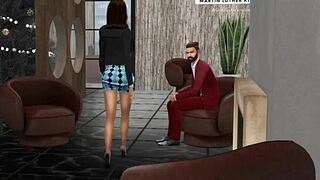 Svikende sekretær forfører med rå banging i tegneseriestil.