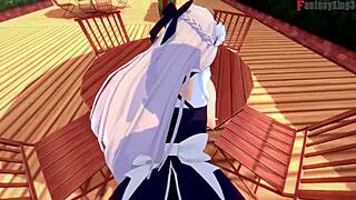 Quickie Belfast di Restoran dengan Fantasi Azurlane POV