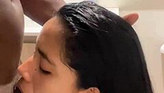 Ebony Teen Deepthroats Big Black Cock Before Work