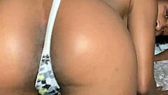 Beautiful asshole contrasts with cute ebony pussy