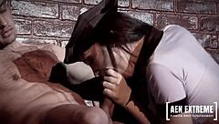 Pornstar Lisa Rose Walks Her Beat And Gets TAG TEAMED By Two Guys