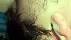 Gay guy receives deepthroat blowjob in his mouth.