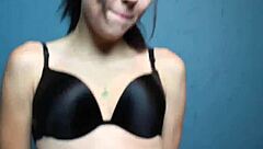 Femdom rips balls in bdsm bondage humiliation.