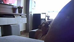Step-in-law's footprints on my dick in a homemade video