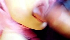 swallowing big cock and monster tits in amateur blowjob