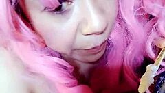 swallowing big cock and monster tits in amateur blowjob