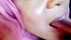 swallowing big cock and monster tits in amateur blowjob