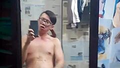 Vietnamese gay top sucks huge cock deepthroat monster dick tattooed solo asian