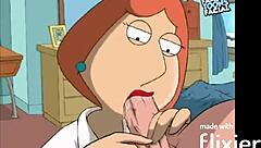 Lois Griffin gives a blow job in this cartoon porn video