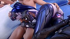 Widowmaker shares a loving moment in the overwatch universe with her partner