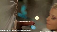 Pretty blonde from Germany gives blow job