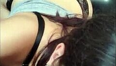 White Wolf couple performs deepthroat blowjob on monster cock.