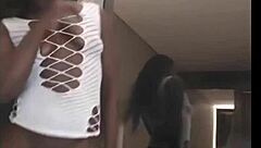 Two Hot Black Lesbians Teasing Sticky Pussies