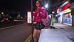 Public Exhibitionist Flashes in Miniskirt