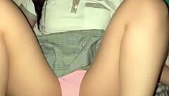 Skinny mexican student fucks another cute mexican student for the first time at home