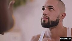 Massive Black Cock Pounds Muscular Gay Bodybuilder Bareback!