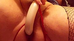 Transsexual gets cool anal sex with huge toys