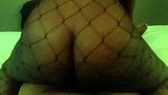 Ebony cowgirl rides in black style