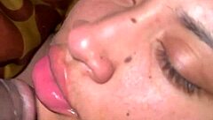 Ebony BBW Keeps Sucking Monster Cock After Cumshot in POV