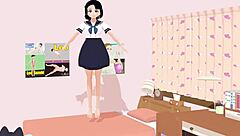 Mia Anime School Girl Gravure In Her Rooms Sailor School Uniform