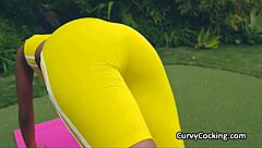 Black Chick Ends Workout On Hard White Cock!