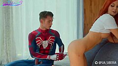 Siberian cutie gets to experience Spiderman's manhood in her home