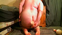 Fat BBW Whore Self-Fucks Her Gaping Ass