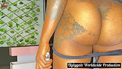 A lady dressed in red poses elegantly.