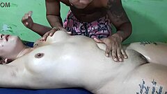 giving a hot massage to my stunning blonde latina babe