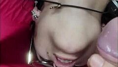 wow, deepthroating that submissive teen's throat so deeply!