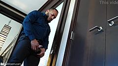 In the shower, a black cock stretches Adrian's ass wide open, bathing in the intense stretching action.