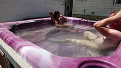 dayanara in the hot tub again