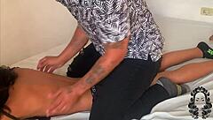 horny stepsister enjoys massage