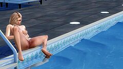 Masturbating in the pool