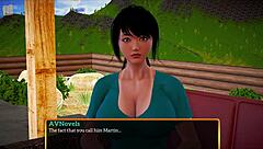 in my new family game, teen redhead milf with big tits and ass plays erotically