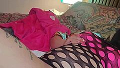 Squirt girl on water pole, wet and horny