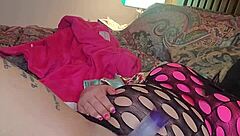 Squirt girl on water pole, wet and horny