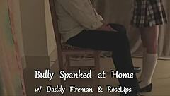 The bully gets punished with spanking at home in this story