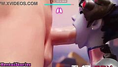 Adult game with a cartoon teen getting used like a slut