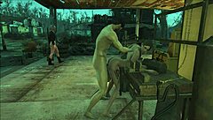 In Fo4 Sanctuary, a wild cartoon brunette gets into intense hentai action.