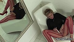 Adulterous English Mature Lady Sonia Shows Massive Tits in Lingerie