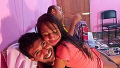 Young Bangladeshi wife enjoys threesome with big black cock