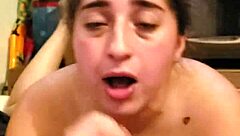 Latina Drains Huge Cock with Skilled Sucking