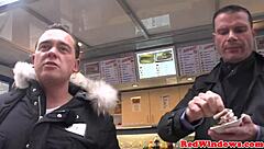 Free tourist gets mature Dutch prostitute’s cockriding and analingus