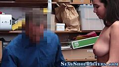 Busty Thief Tugging And Sucking Burglar's Cock In Teen 18+ Reality Scene With Handjob And Blowjob On Big Tits