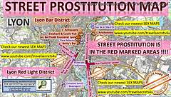 This blowjob sex map in Lyon France highlights teen prostitutes, brothels, and streetworkers.