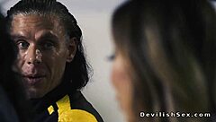 Japanese babe deepthroats and fucks in warehouse hardcore